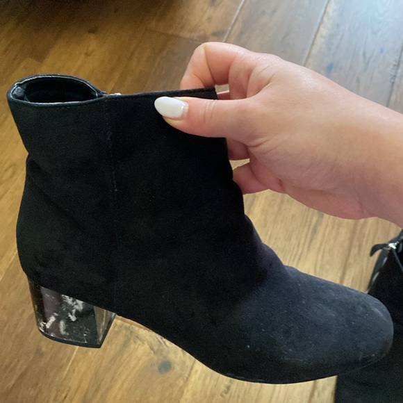 Asos suede like boots with marble patterned heel. Has some scuffs (images shown) - Picture 4 of 6